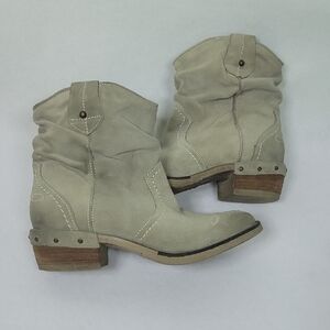Sundance Etta Green Grey Suede Booties Size 36